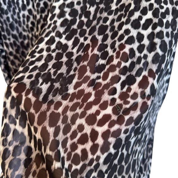 Torrid Chiffon Kimono Balloon Shirt Womens Sz 2X Button Down Animal Print Sheer - Picture 14 of 14